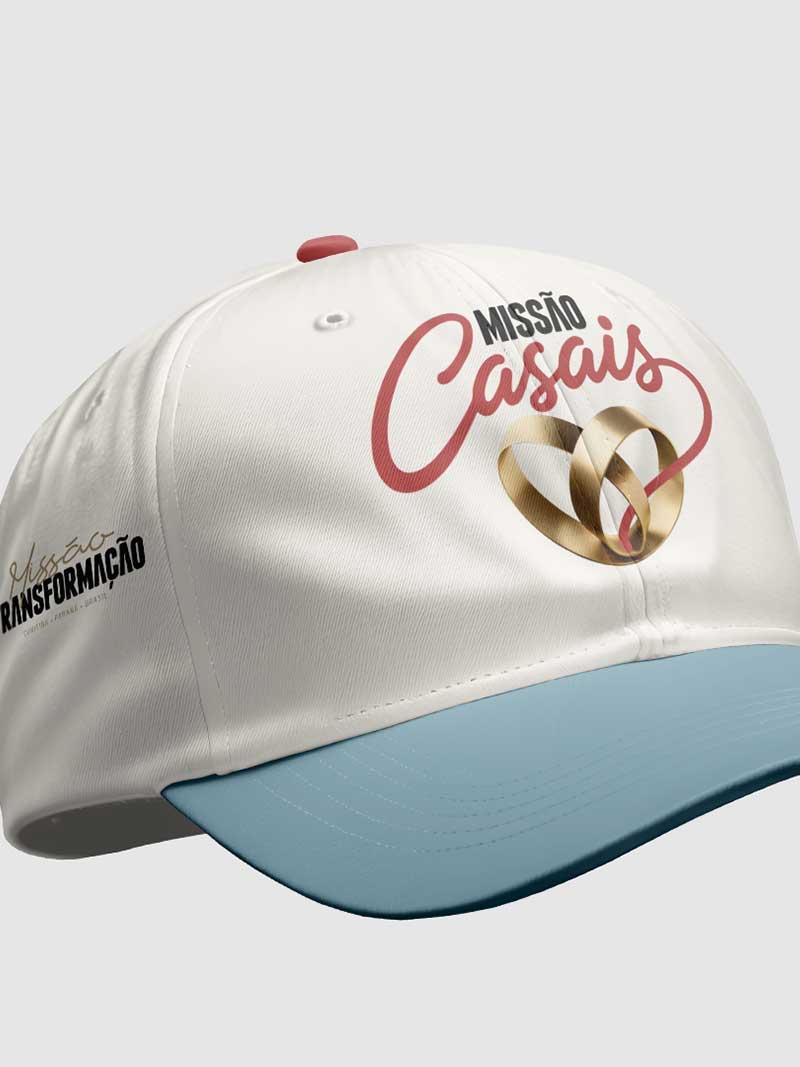 Boné Missão Casais — Azul/Branco