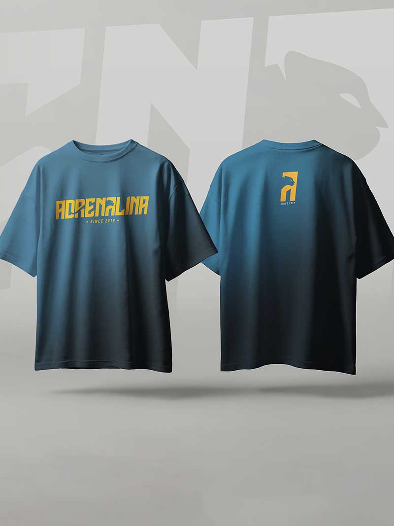 Camiseta Adrenalina — Oversized Azul